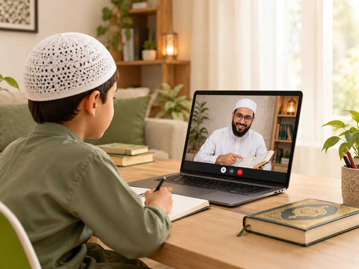 Online Quran learning through guided lessons and teacher support